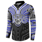 Custom Canterbury-Bankstown Bulldogs Button Sweatshirt Bulldog Warrior Polynesia Islander Rugby Mascot