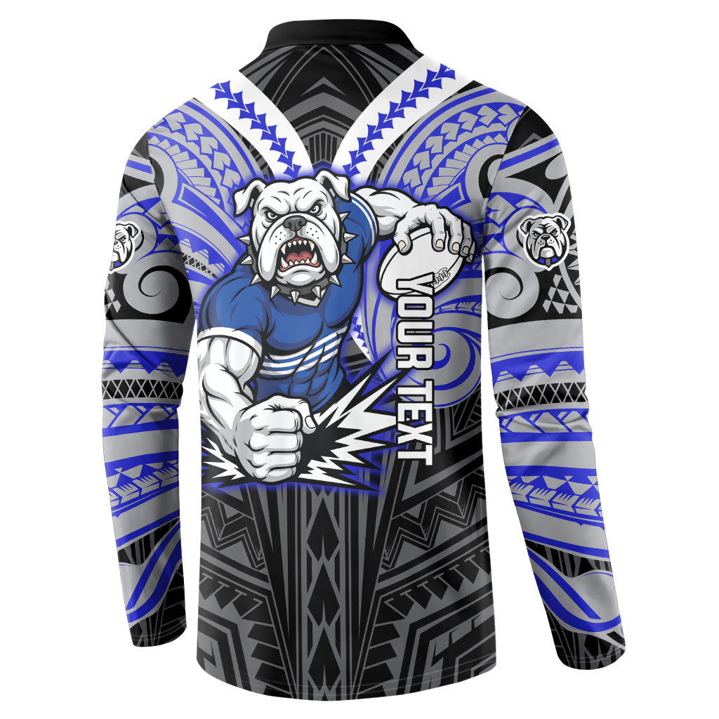 Custom Canterbury-Bankstown Bulldogs Button Sweatshirt Bulldog Warrior Polynesia Islander Rugby Mascot