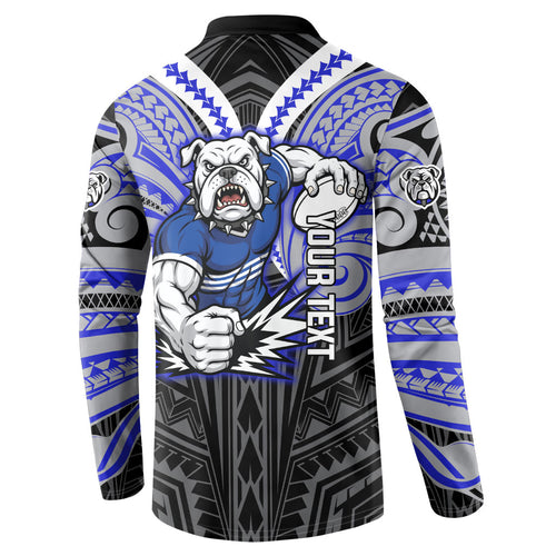 Custom Canterbury-Bankstown Bulldogs Button Sweatshirt Bulldog Warrior Polynesia Islander Rugby Mascot
