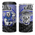 Custom Canterbury-Bankstown Bulldogs 4 in 1 Can Cooler Tumbler Bulldog Warrior Polynesia Islander Rugby Mascot