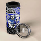 Custom Canterbury-Bankstown Bulldogs 4 in 1 Can Cooler Tumbler Bulldog Warrior Polynesia Islander Rugby Mascot