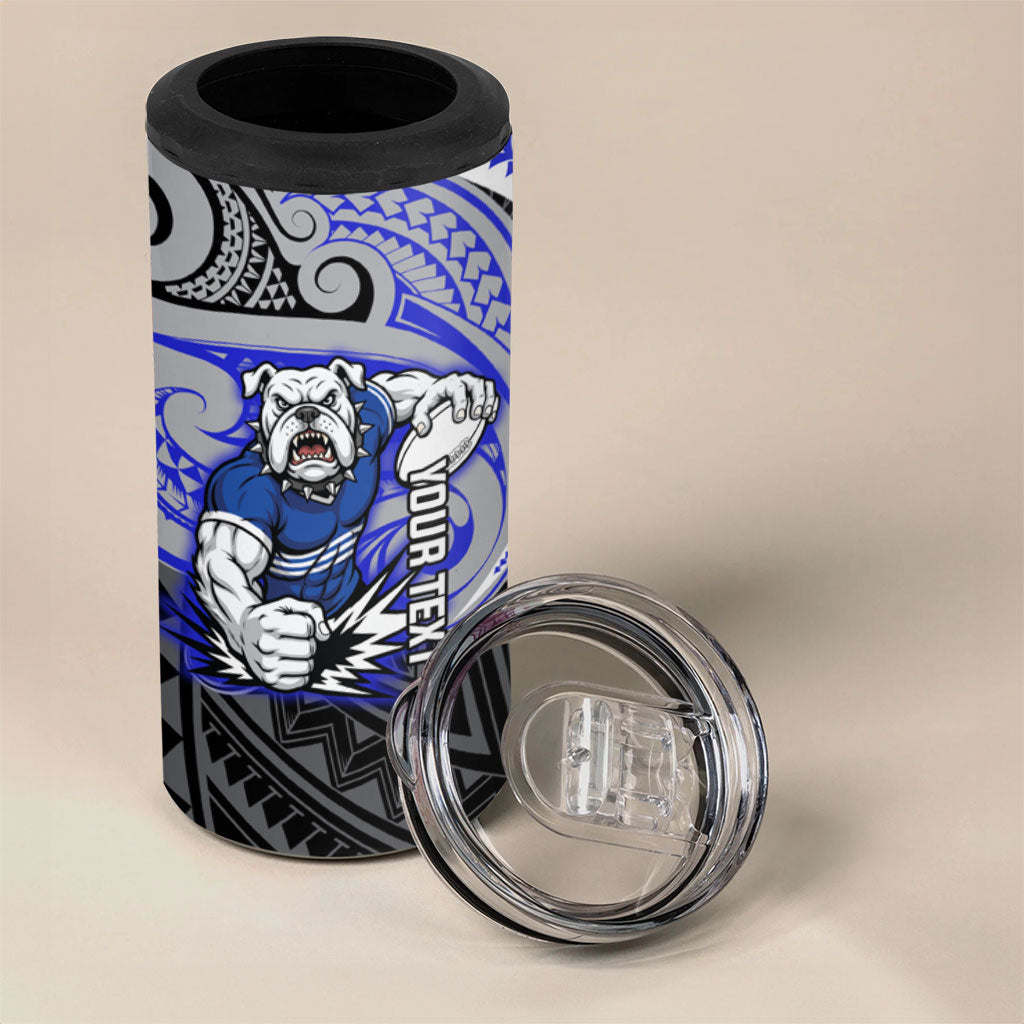 Custom Canterbury-Bankstown Bulldogs 4 in 1 Can Cooler Tumbler Bulldog Warrior Polynesia Islander Rugby Mascot