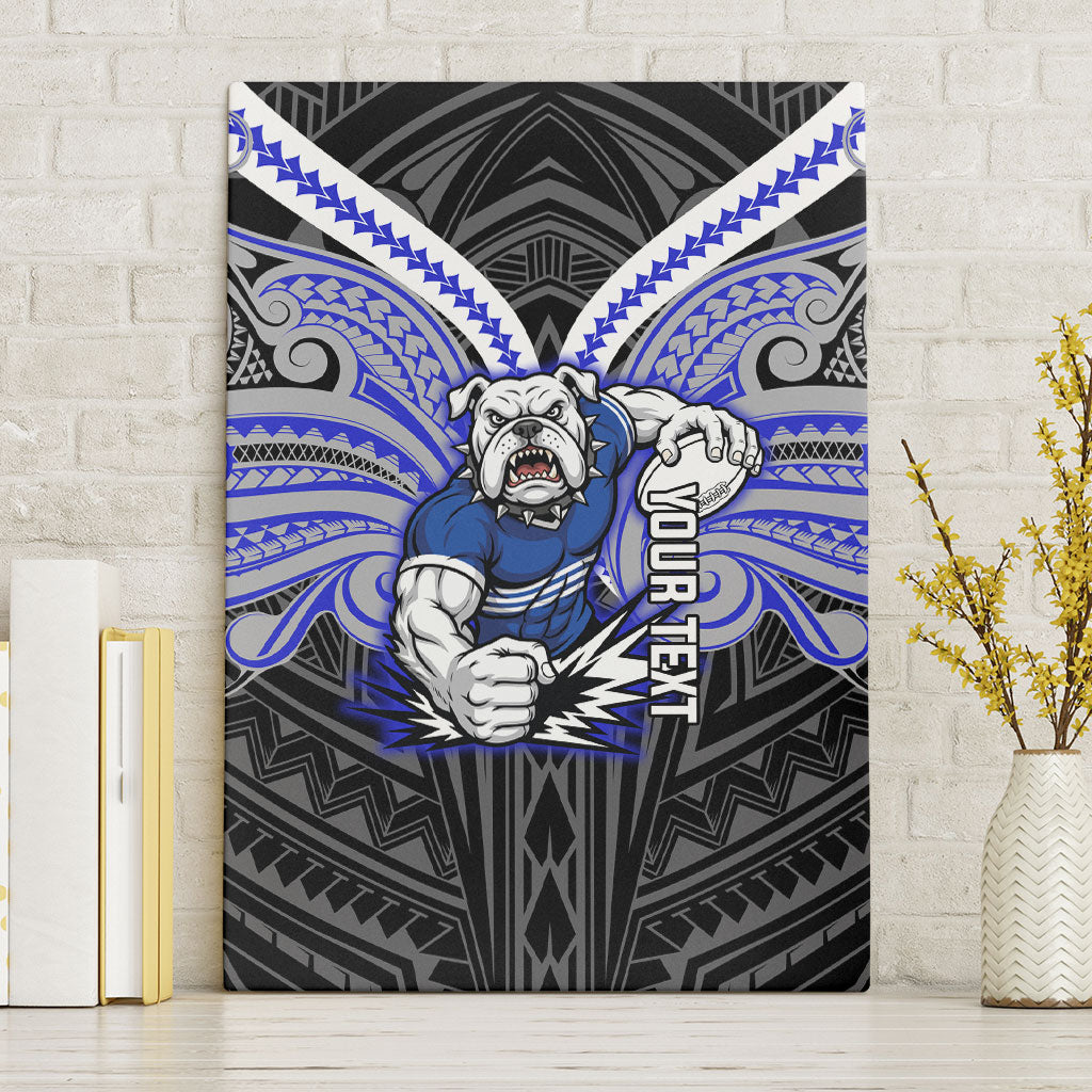 Custom Canterbury-Bankstown Bulldogs Canvas Wall Art Bulldog Warrior Polynesia Islander Rugby Mascot