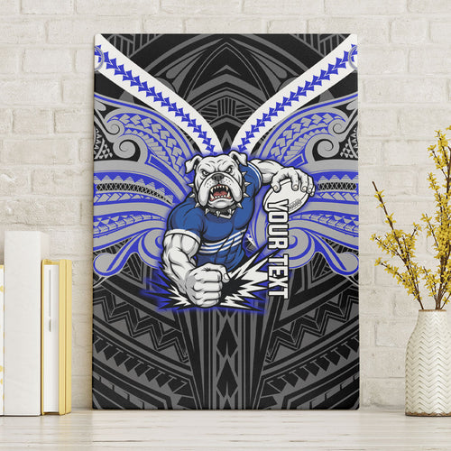 Custom Canterbury-Bankstown Bulldogs Canvas Wall Art Bulldog Warrior Polynesia Islander Rugby Mascot