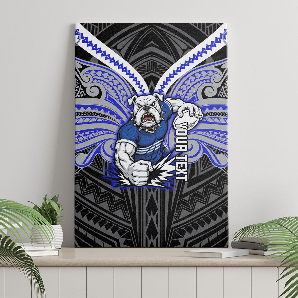 Custom Canterbury-Bankstown Bulldogs Canvas Wall Art Bulldog Warrior Polynesia Islander Rugby Mascot