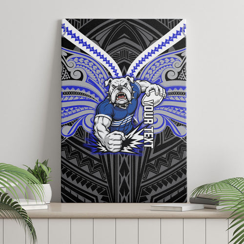 Custom Canterbury-Bankstown Bulldogs Canvas Wall Art Bulldog Warrior Polynesia Islander Rugby Mascot