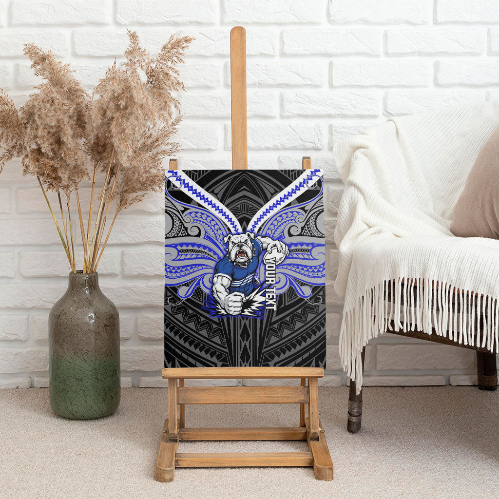 Custom Canterbury-Bankstown Bulldogs Canvas Wall Art Bulldog Warrior Polynesia Islander Rugby Mascot