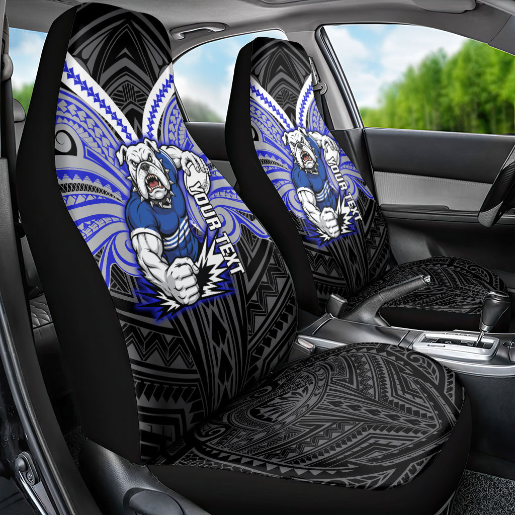 Custom Canterbury-Bankstown Bulldogs Car Seat Cover Bulldog Warrior Polynesia Islander Rugby Mascot