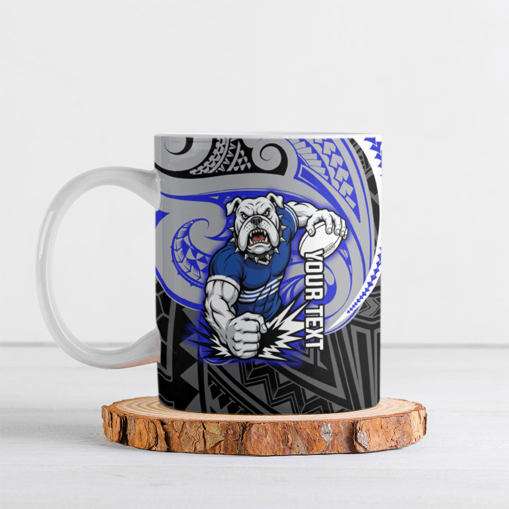 Custom Canterbury-Bankstown Bulldogs Ceramic Mug Bulldog Warrior Polynesia Islander Rugby Mascot