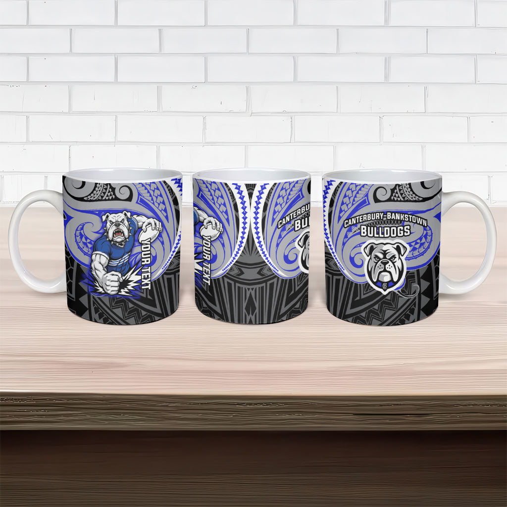 Custom Canterbury-Bankstown Bulldogs Ceramic Mug Bulldog Warrior Polynesia Islander Rugby Mascot