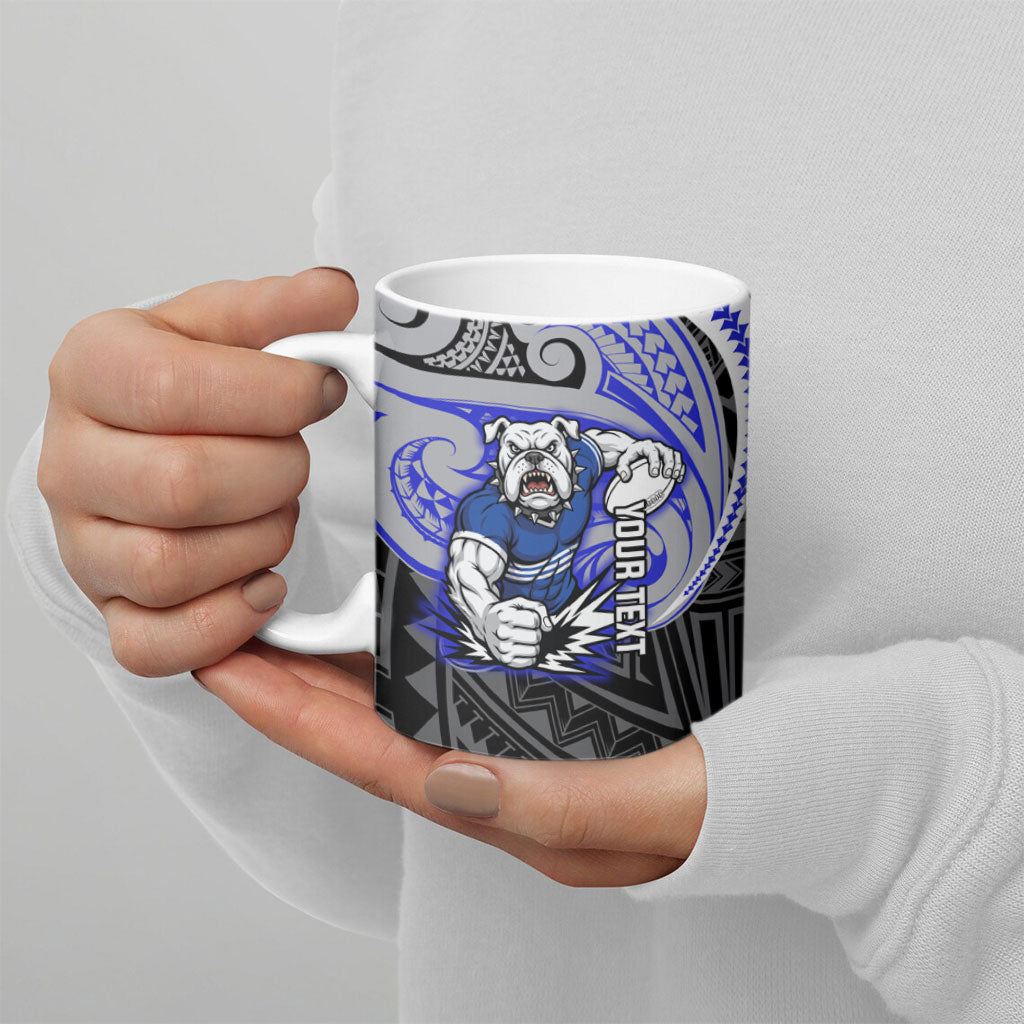 Custom Canterbury-Bankstown Bulldogs Ceramic Mug Bulldog Warrior Polynesia Islander Rugby Mascot