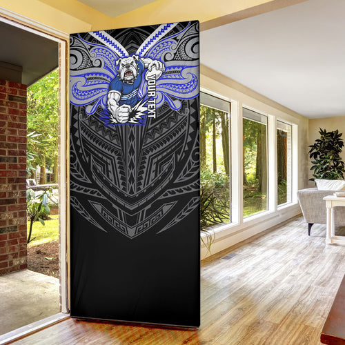 Custom Canterbury-Bankstown Bulldogs Door Cover Bulldog Warrior Polynesia Islander Rugby Mascot