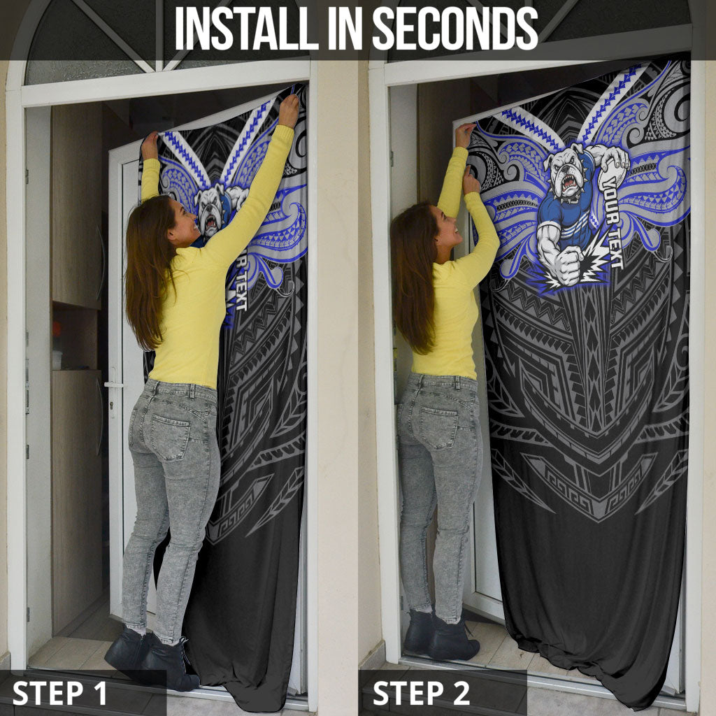 Custom Canterbury-Bankstown Bulldogs Door Cover Bulldog Warrior Polynesia Islander Rugby Mascot