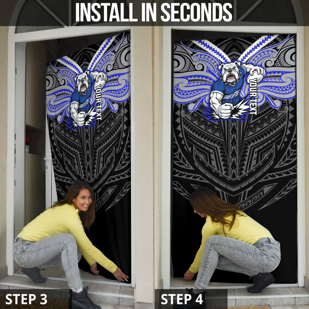 Custom Canterbury-Bankstown Bulldogs Door Cover Bulldog Warrior Polynesia Islander Rugby Mascot