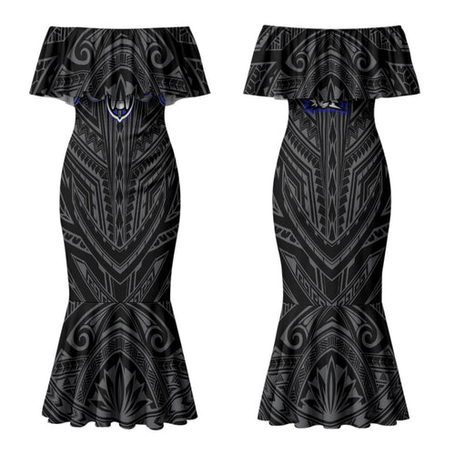 Custom Canterbury-Bankstown Bulldogs Family Matching Mermaid Dress and Hawaiian Shirt Bulldog Warrior Polynesia Islander Rugby Mascot