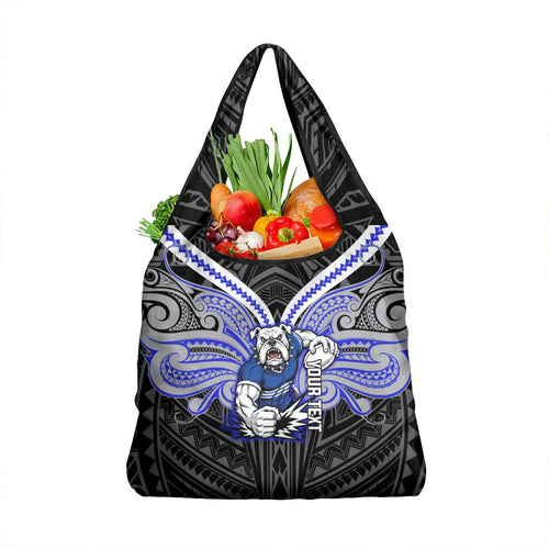 Custom Canterbury-Bankstown Bulldogs Grocery Bag Bulldog Warrior Polynesia Islander Rugby Mascot