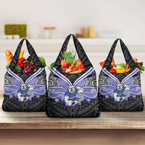 Custom Canterbury-Bankstown Bulldogs Grocery Bag Bulldog Warrior Polynesia Islander Rugby Mascot