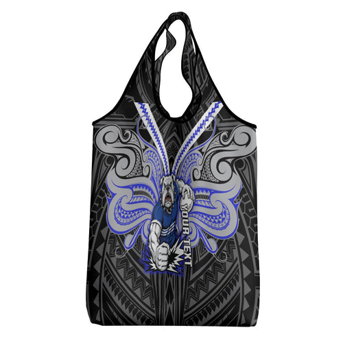 Custom Canterbury-Bankstown Bulldogs Grocery Bag Bulldog Warrior Polynesia Islander Rugby Mascot