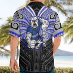 Custom Canterbury-Bankstown Bulldogs Hawaiian Shirt Bulldog Warrior Polynesia Islander Rugby Mascot
