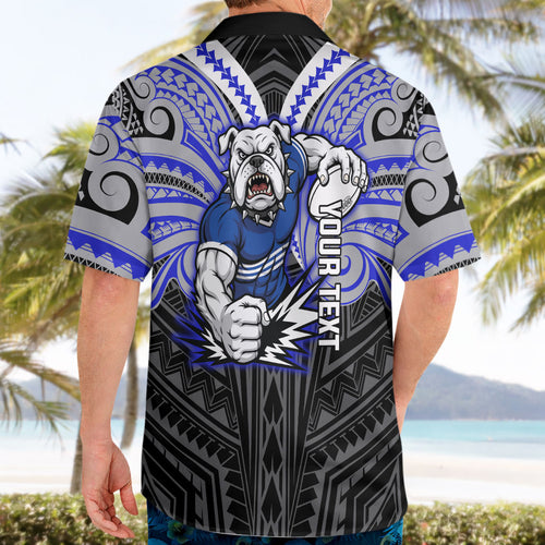 Custom Canterbury-Bankstown Bulldogs Hawaiian Shirt Bulldog Warrior Polynesia Islander Rugby Mascot
