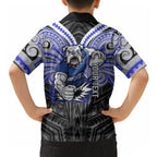 Custom Canterbury-Bankstown Bulldogs Hawaiian Shirt Bulldog Warrior Polynesia Islander Rugby Mascot
