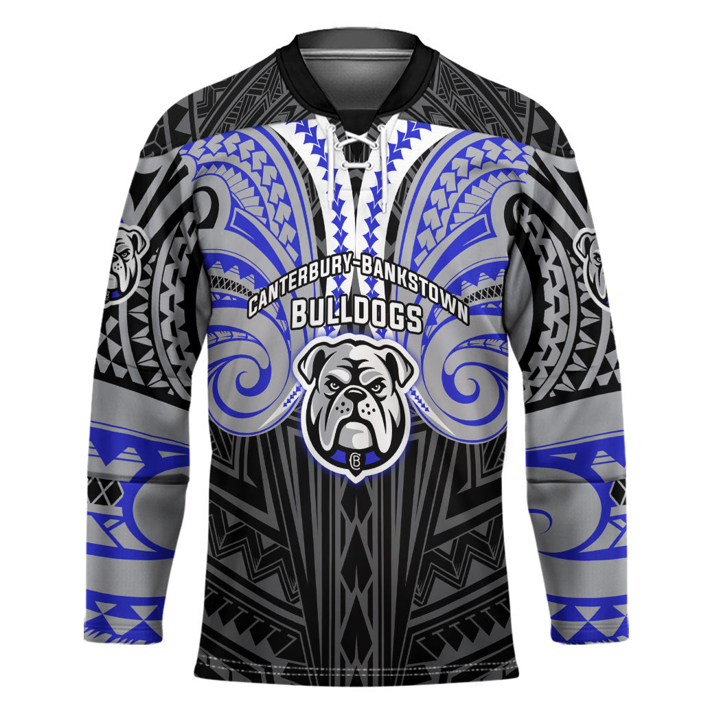 Custom Canterbury-Bankstown Bulldogs Hockey Jersey Bulldog Warrior Polynesia Islander Rugby Mascot