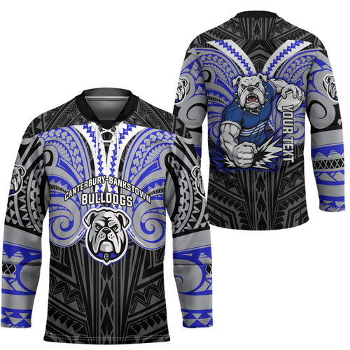 Custom Canterbury-Bankstown Bulldogs Hockey Jersey Bulldog Warrior Polynesia Islander Rugby Mascot