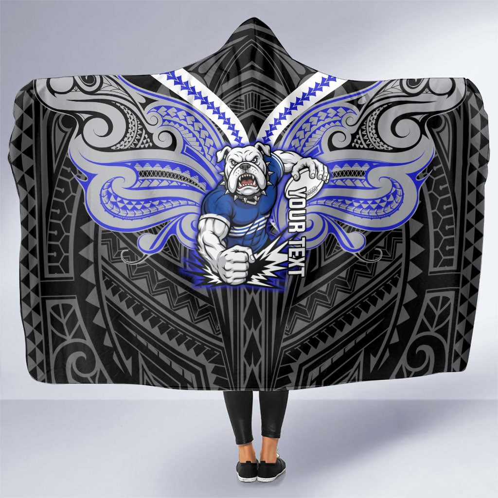 Custom Canterbury-Bankstown Bulldogs Hooded Blanket Bulldog Warrior Polynesia Islander Rugby Mascot