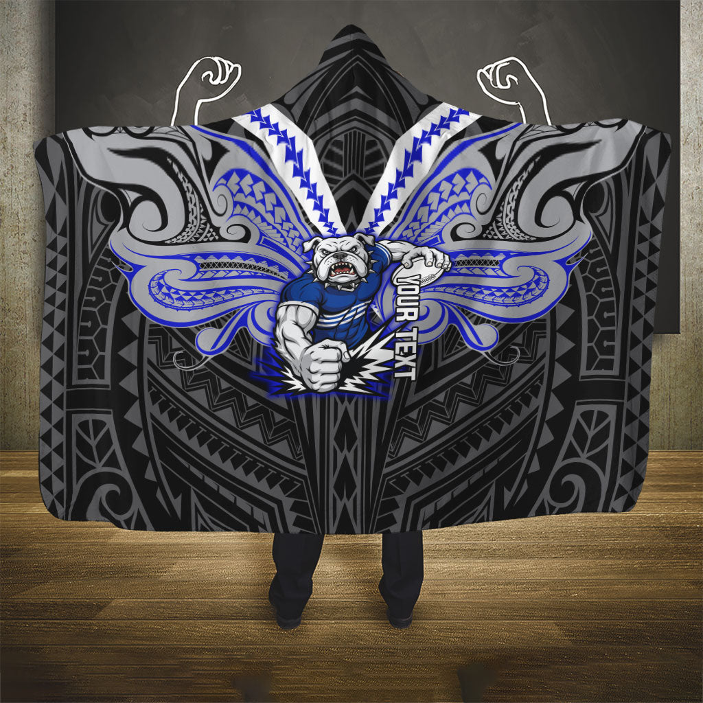 Custom Canterbury-Bankstown Bulldogs Hooded Blanket Bulldog Warrior Polynesia Islander Rugby Mascot