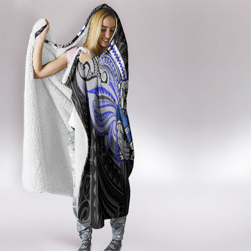 Custom Canterbury-Bankstown Bulldogs Hooded Blanket Bulldog Warrior Polynesia Islander Rugby Mascot