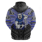 Custom Canterbury-Bankstown Bulldogs Hoodie Bulldog Warrior Polynesia Islander Rugby Mascot