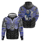 Custom Canterbury-Bankstown Bulldogs Hoodie Bulldog Warrior Polynesia Islander Rugby Mascot