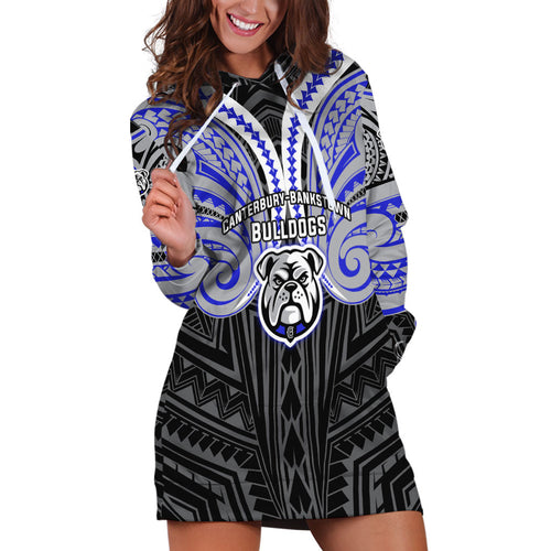 Custom Canterbury-Bankstown Bulldogs Hoodie Dress Bulldog Warrior Polynesia Islander Rugby Mascot
