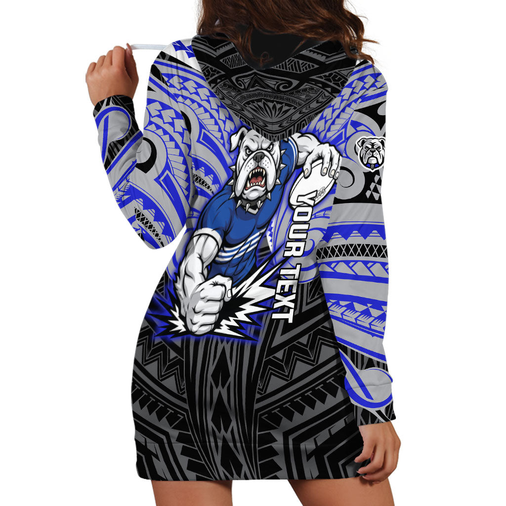 Custom Canterbury-Bankstown Bulldogs Hoodie Dress Bulldog Warrior Polynesia Islander Rugby Mascot