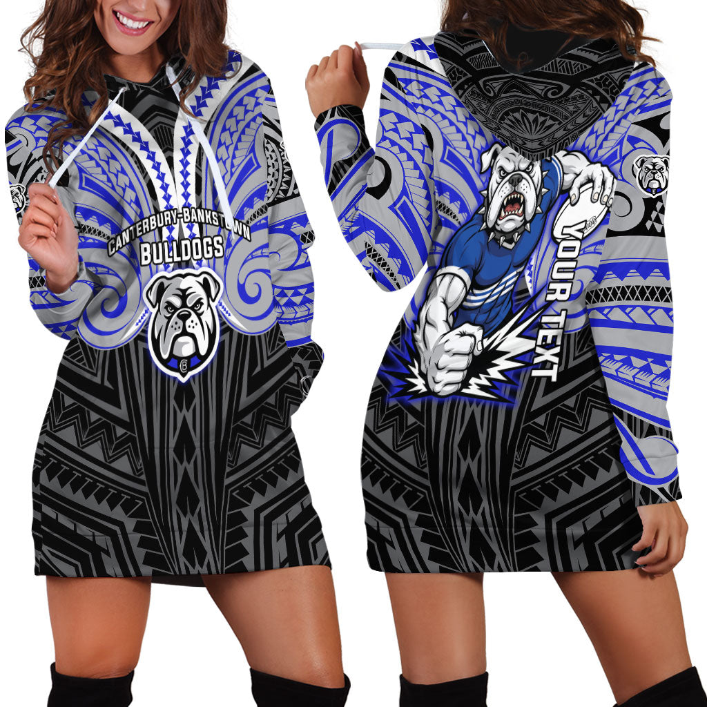 Custom Canterbury-Bankstown Bulldogs Hoodie Dress Bulldog Warrior Polynesia Islander Rugby Mascot