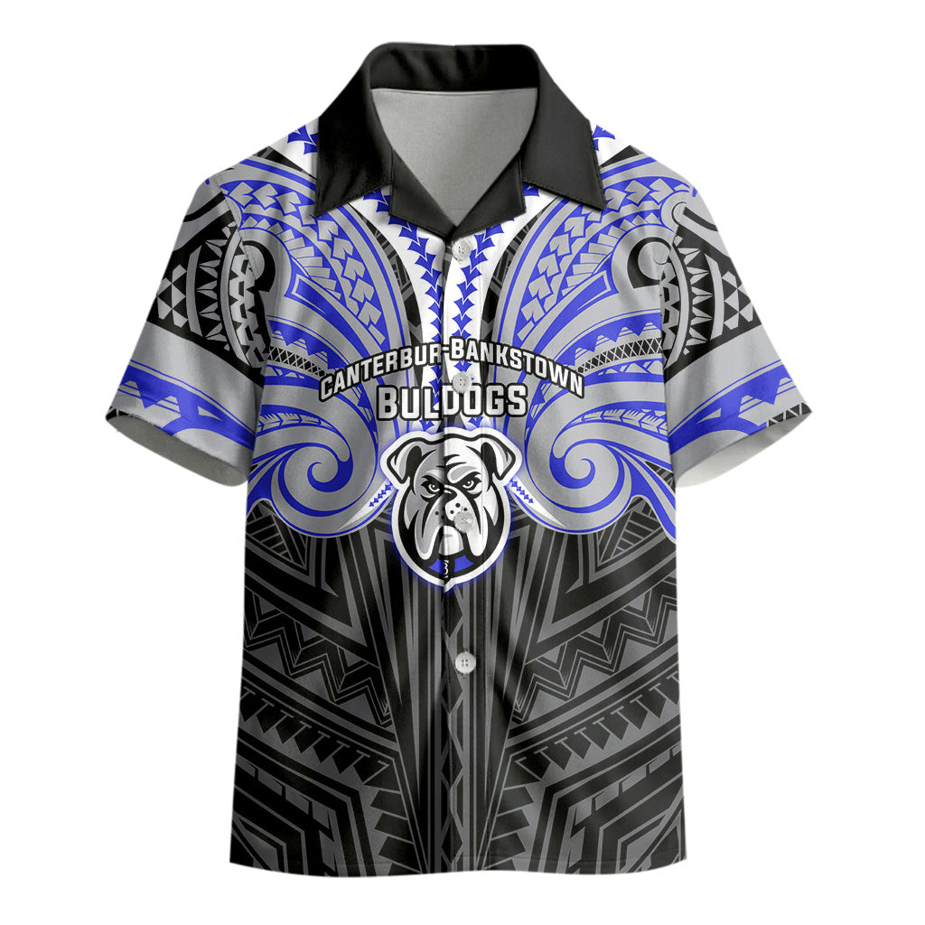 Custom Canterbury-Bankstown Bulldogs Kid Hawaiian Shirt Bulldog Warrior Polynesia Islander Rugby Mascot