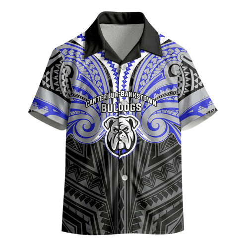 Custom Canterbury-Bankstown Bulldogs Kid Hawaiian Shirt Bulldog Warrior Polynesia Islander Rugby Mascot
