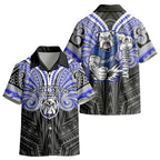 Custom Canterbury-Bankstown Bulldogs Kid Hawaiian Shirt Bulldog Warrior Polynesia Islander Rugby Mascot