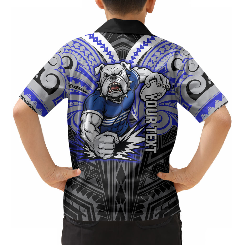 Custom Canterbury-Bankstown Bulldogs Kid Hawaiian Shirt Bulldog Warrior Polynesia Islander Rugby Mascot