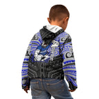 Custom Canterbury-Bankstown Bulldogs Kid Hoodie Bulldog Warrior Polynesia Islander Rugby Mascot