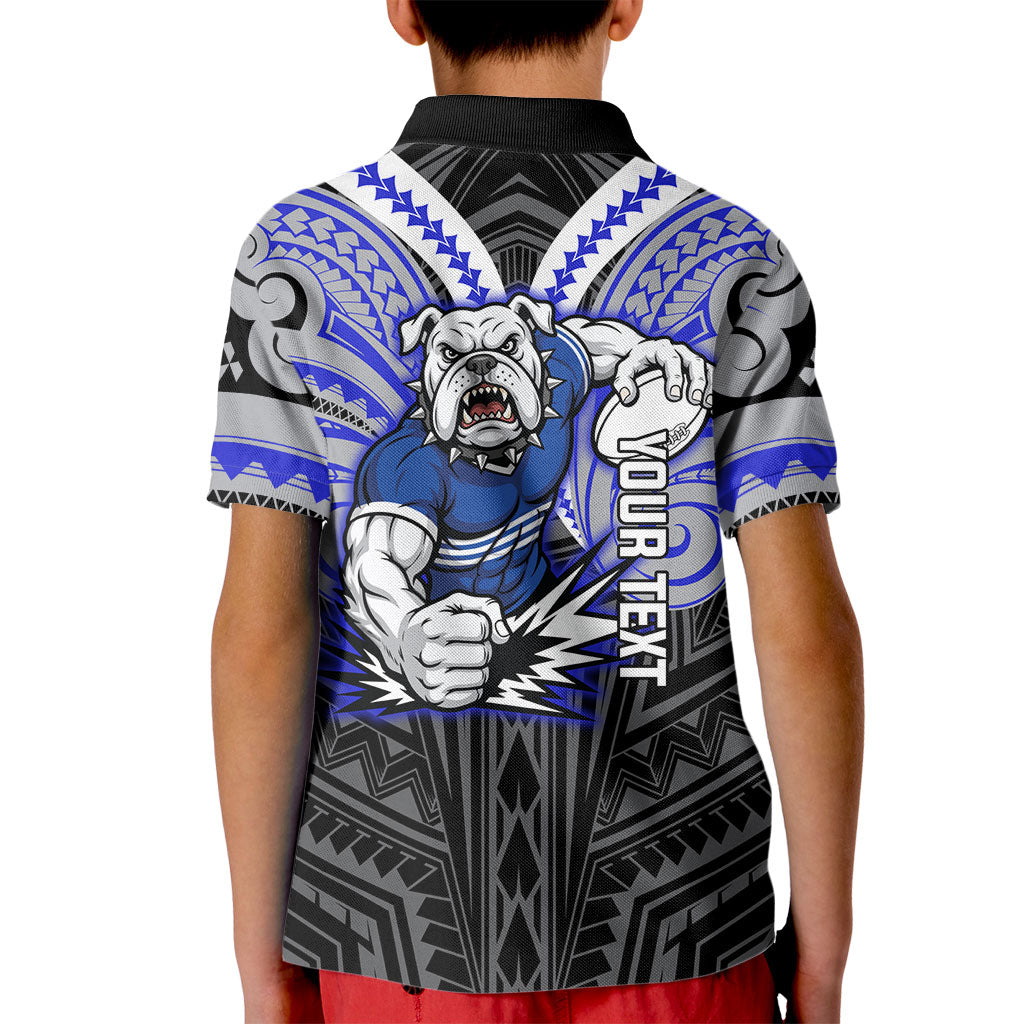 Custom Canterbury-Bankstown Bulldogs Kid Polo Shirt Bulldog Warrior Polynesia Islander Rugby Mascot