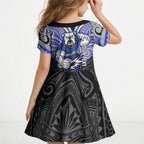 Custom Canterbury-Bankstown Bulldogs Kid Short Sleeve Dress Bulldog Warrior Polynesia Islander Rugby Mascot