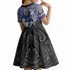 Custom Canterbury-Bankstown Bulldogs Kid Short Sleeve Dress Bulldog Warrior Polynesia Islander Rugby Mascot