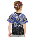 Custom Canterbury-Bankstown Bulldogs Kid T Shirt Bulldog Warrior Polynesia Islander Rugby Mascot