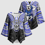 Custom Canterbury-Bankstown Bulldogs Kimono Sleeve Blouse Bulldog Warrior Polynesia Islander Rugby Mascot