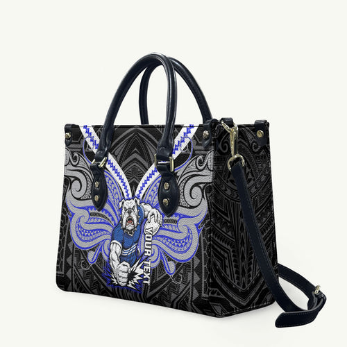 Custom Canterbury-Bankstown Bulldogs Leather Bag Bulldog Warrior Polynesia Islander Rugby Mascot