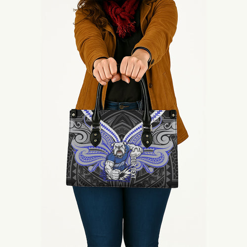 Custom Canterbury-Bankstown Bulldogs Leather Bag Bulldog Warrior Polynesia Islander Rugby Mascot