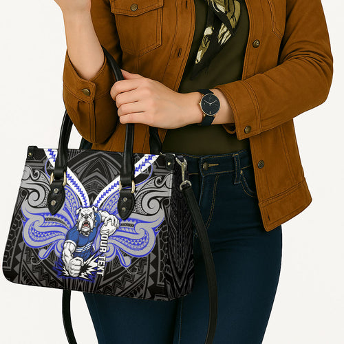 Custom Canterbury-Bankstown Bulldogs Leather Bag Bulldog Warrior Polynesia Islander Rugby Mascot