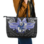 Custom Canterbury-Bankstown Bulldogs Leather Tote Bag Bulldog Warrior Polynesia Islander Rugby Mascot