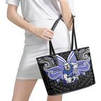 Custom Canterbury-Bankstown Bulldogs Leather Tote Bag Bulldog Warrior Polynesia Islander Rugby Mascot